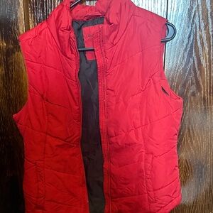 Aeropostale Red and Black Quilted Vest